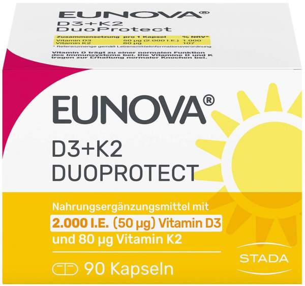 Eunova DuoProtect D3 + K2 2000 I.E. 90 Kapseln