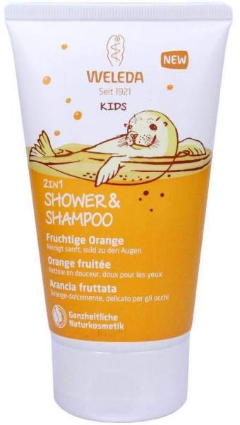 Weleda Kids 2 in 1 Shower &amp; Shampoo Fruchtige Orange 150 ml
