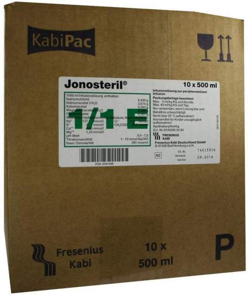 Jonosteril Plastik Infusionslösung 10 X 500 ml Infusionslösung