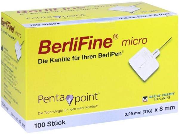 Berlifine Micro Kanülen 0,25 mm X 8 mm 100 Stück