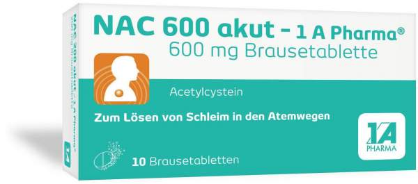 NAC 600 akut 1A Pharma 10 Brausetabletten