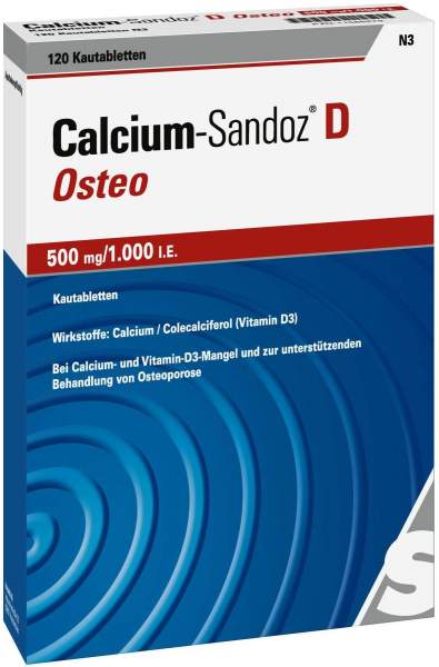 Calcium Sandoz D Osteo 500 mg pro 1.000 I.E. 120 Kautabletten