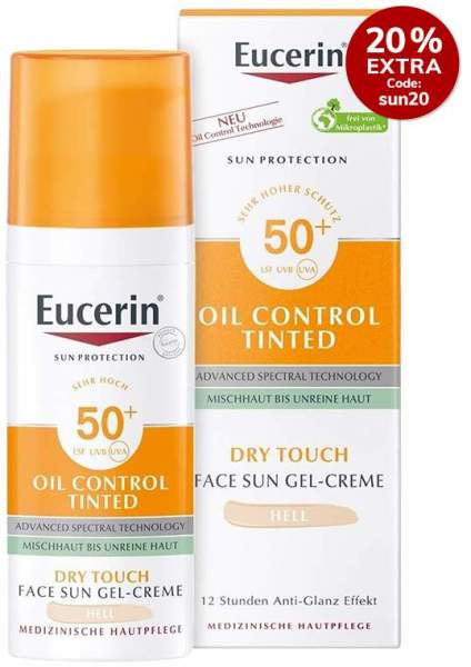 Eucerin Sun Oil Control Face Fluid Getönt (Hell) LSF 50 50 ml