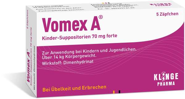Vomex A Kinder-Suppositorien 70 mg Forte 5 Zäpfchen