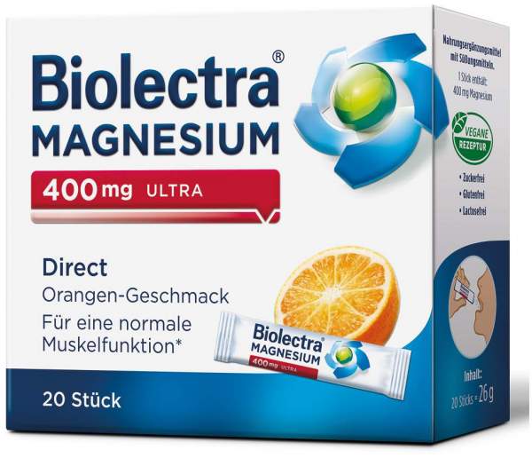 Biolectra Magnesium 400 mg ultra Direct Orangengeschmack 20 Pellets