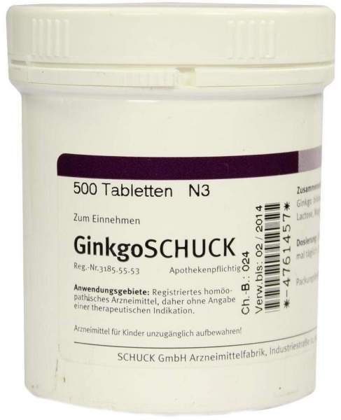 Ginkgoschuck 500 Tabletten