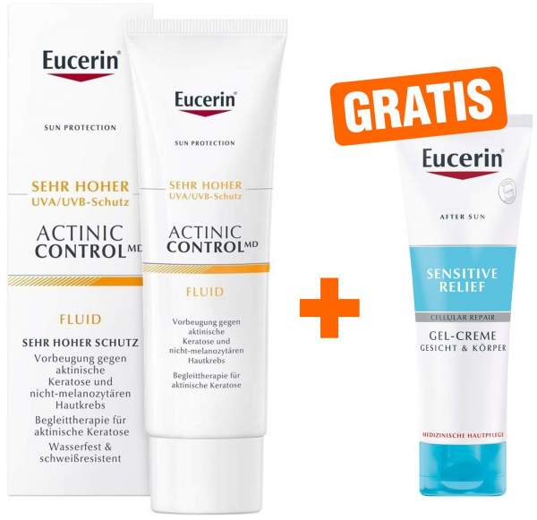 Eucerin Sun Actinic Control MD 80 ml Emulsion + gratis Sensitive After Sun 50 ml