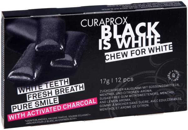 Curaprox Biw Zahnpflegekaugummi Aktiv Kohle
