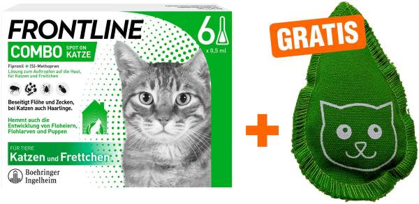 Frontline Combo Spot on Katze 6 Pipetten + gratis Baldriankissen für Katzen 1 Stück