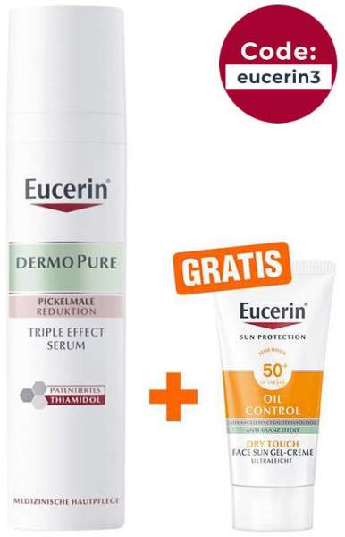 Eucerin DermoPure Triple Effect Serum 40 ml + gratis Sun Gel-Creme Oil Control 20 ml