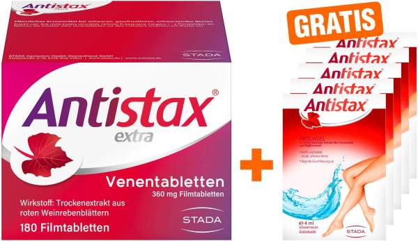 Antistax extra 180 Filmtabletten + gratis Antistax Frischgel 20 ml