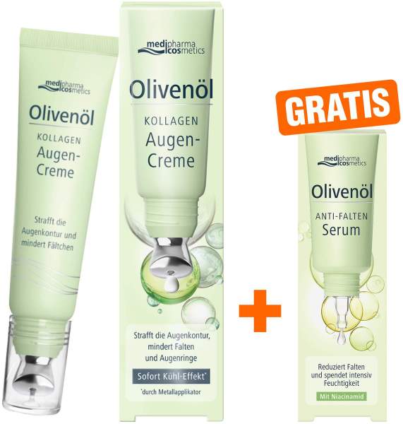 medipharma cosmetics Olivenöl Kollagen 15 ml Augencreme + gratis Olivenöl Anti-Falten Serum 5 ml