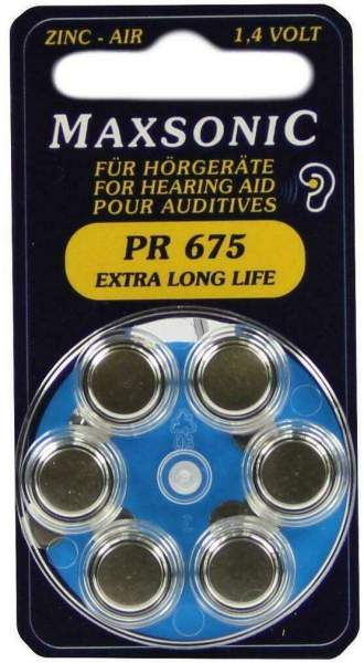 Batterien Für Hörgeräte Maxsonic Pr 675 6 Stück