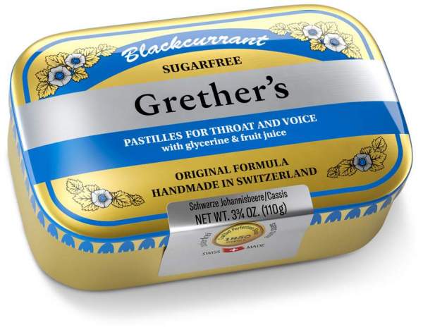 Grether`s Pastilles Blackcurrant zuckerfrei Dose 110 g