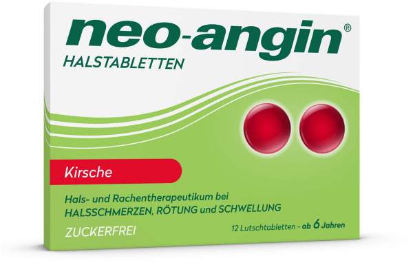 Neo Angin Halstabletten Kirsche Zuckerfrei 12 Lutschtabletten