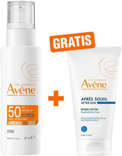 Avene Anti-Age Fluid SPF 50 40 ml + gratis Avene Repair - Lotion nach der Sonne 50 ml