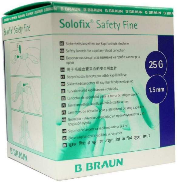 Solofix Safety Fine Lanzetten 25 G X 1,5 mm 200 Stück