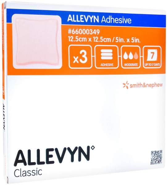 Allevyn Adhesive 12,5 X 12,5 cm Haftende Wundauflage 3 Verbände