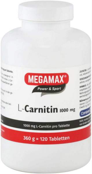 Megamax L-Carnitin 1000mg 120 Tabletten