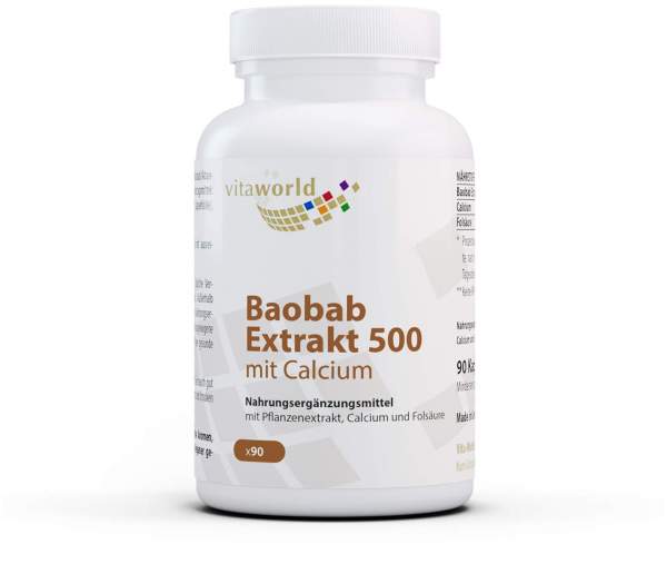 Baobab Extrakt 500 Mit Calcium 90 Kapseln