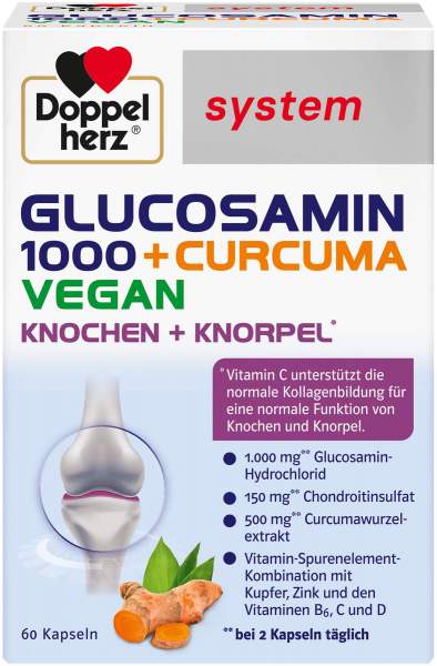 Doppelherz Glucosamin 1000 + Curcuma vegan 60 Kapseln