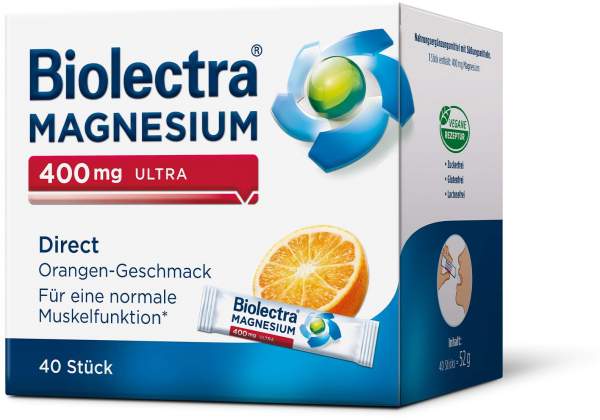 Biolectra Magnesium 400 mg ultra Direct Orangengeschmack 40 Pellets