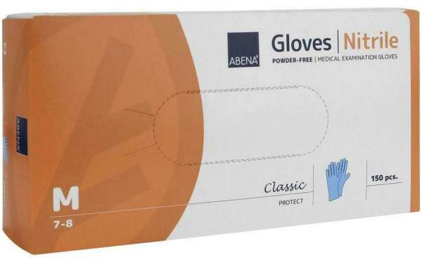Abena Classic Nitril Untersuch. Handschuhe Unst. Pf. M Blau 150...