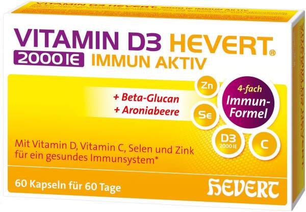 Vitamin D3 Hevert 2000 IE Immun Aktiv 60 Kapseln
