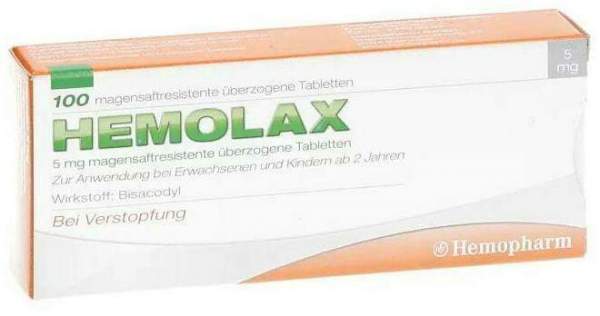 Hemolax 5 mg 100 magensaftresistente Tabletten