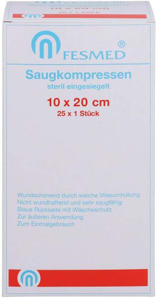 Fesmed Saugkompressen Steril 10 X 20 cm 25 Kompressen