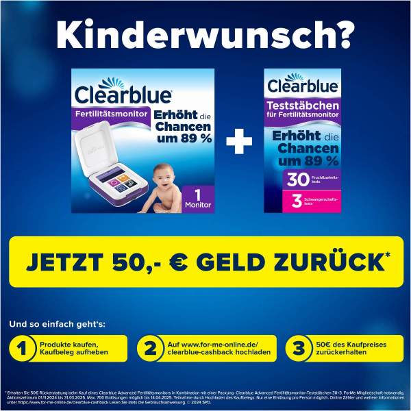 Clearblue Advanced Fertilitätsmonitor 1 Stück + Clearblue Advanced 33 Teststäbchen