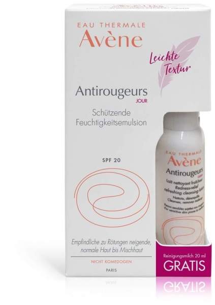 Avene Antirougeurs Jour schützende Feuchtigkeitsemulsion 40 ml + gartis Reinigungsmilch 20 ml
