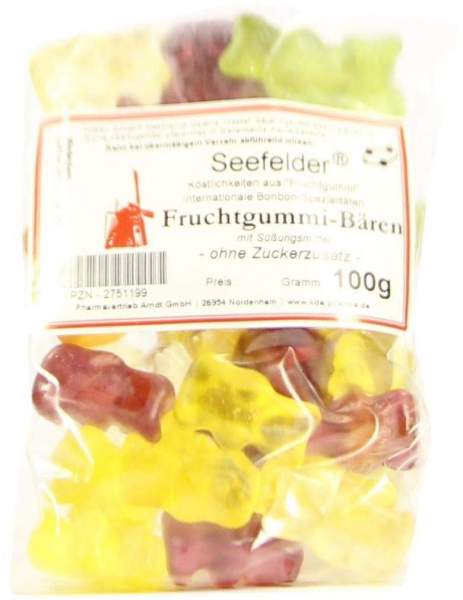 Seefelder Fruchtgummibären Zuckerfrei 100 G Beutel