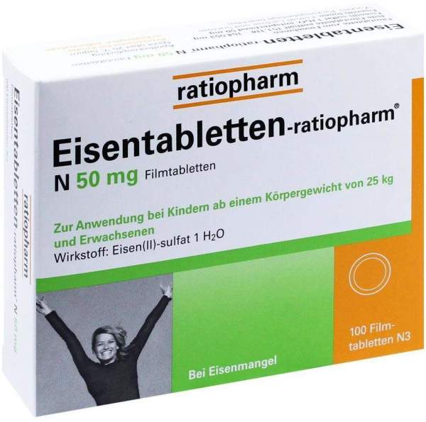 Eisentabletten Ratiopharm N 50 mg 100 Filmtabletten