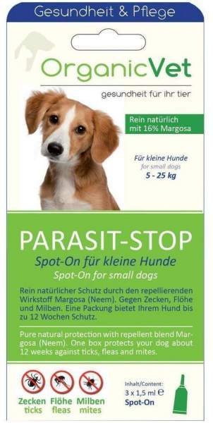 Organicvet Parasit-Stop Spot-On Für Kleine Hund