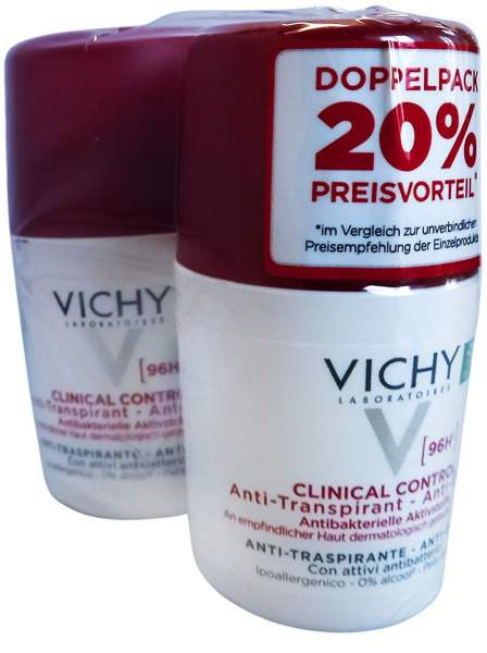 Vichy Deo Roll-on Antitranspirant 96h 2x 50 ml