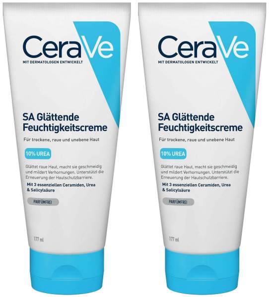 CeraVe SA Urea Glättende Feuchtigkeitscreme 2 x 177 ml