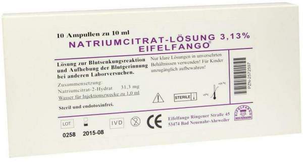 Natrium Citricum 3,13% 10 X 10 ml Ampullen