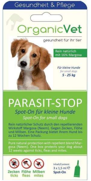 Organicvet Parasit-Stop Spot-On Für Kleine Hund
