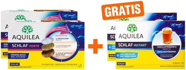 Aquilea Schlaf forte 2 x 30 Tabletten + gratis Aquilea Schlaf Instant Pulver 2 x 25 Beutel