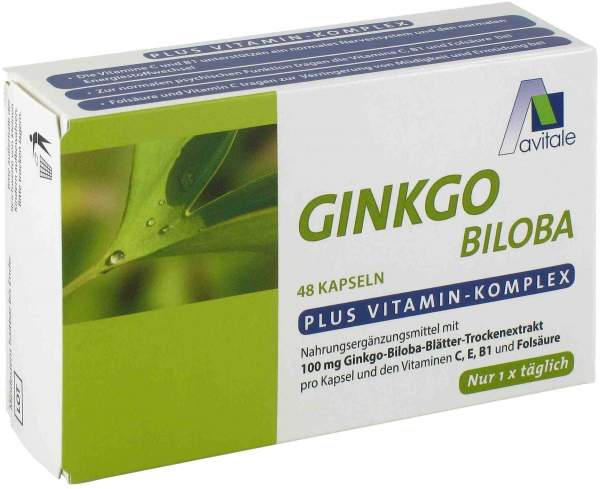Ginkgo 100 mg Kapseln + B1, C + E 48 Kapseln