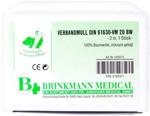 Verbandmull 2mx10cm Zickzack