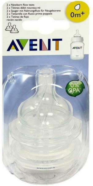 Avent Sauger Airflex 1 - Loch 2 X Für Neugeborene