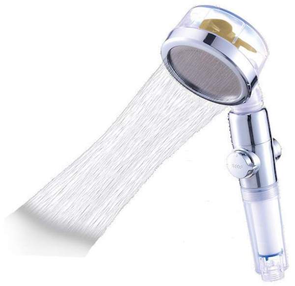 Aquadon EcoTornado wassersparender Duschkopf gold