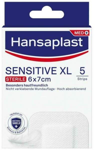 Hansaplast Sensitive XL Plaster 6 x 7 cm 5 Stück