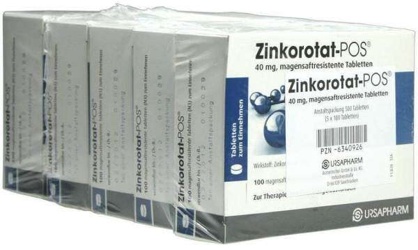Zinkorotat Pos 500 Magensaftresistente Tabletten