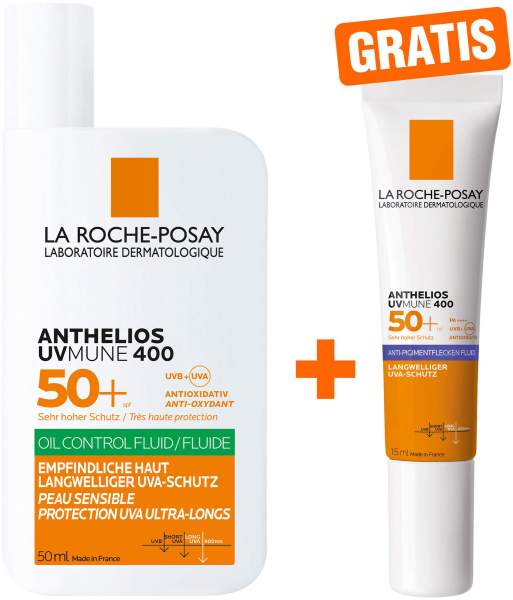 La Roche Posay Anthelios UV Mune Oil Control LSF50 50 ml Fluid + gratis Anthelios Anti-Pigment Fluid 15 ml
