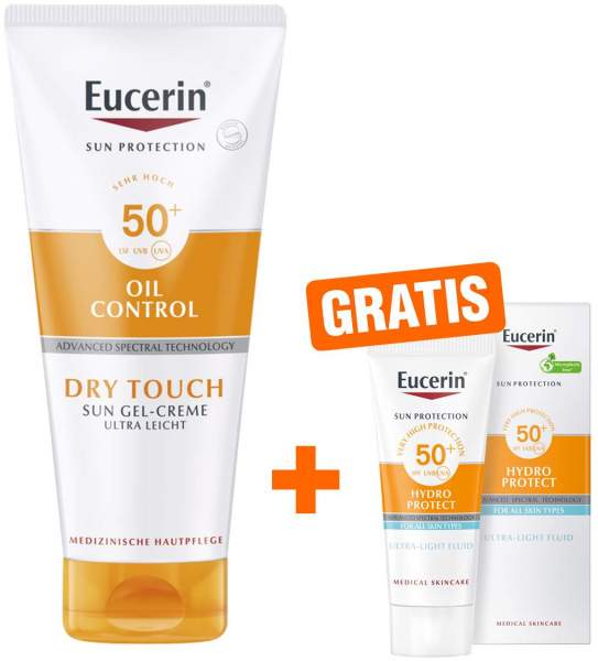 Eucerin Sun Oil Control Body LSF50 200 ml Gel-Creme + gratis Hydro Protect Face Sun Fluid LSF 50+ 5 ml