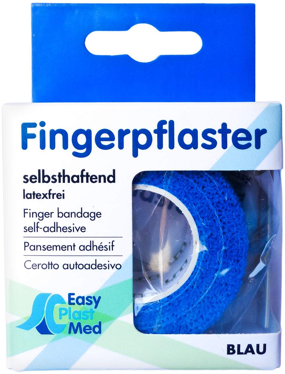 Um Easyplast Fingerpflaster Selbsthaftend 2,5 cm X 5 M Blau kaufen