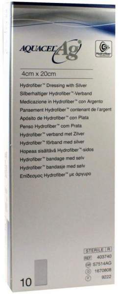 Aquacel AG 4x20cm Hydrofiberverband Mit Silber